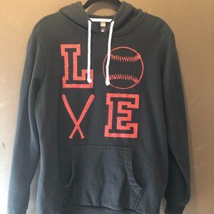 Women's Love Softball Hoodie Sweatshirt